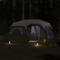 vidaXL Tienda de campaña con LED tela opaca impermeable verde