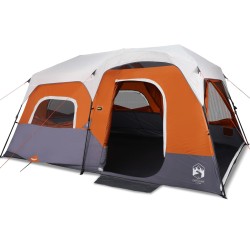 vidaXL Tienda de campaña con LED tela opaca impermeable gris y naranja