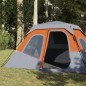 vidaXL Tienda campaña 6 personas tela opaca impermeable gris y naranja