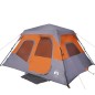vidaXL Tienda campaña 6 personas tela opaca impermeable gris y naranja