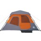 vidaXL Tienda campaña 6 personas tela opaca impermeable gris y naranja