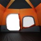 vidaXL Tienda campaña 6 personas tela opaca impermeable gris y naranja