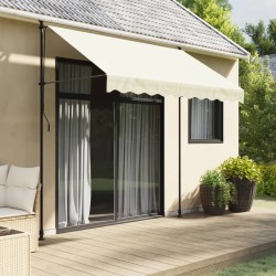 vidaXL Toldo retráctil de tela y acero crema 250x150 cm