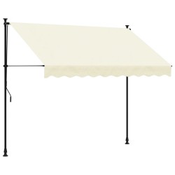 vidaXL Toldo retráctil de tela y acero crema 250x150 cm