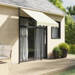 vidaXL Toldo retráctil de tela y acero crema 150x150 cm