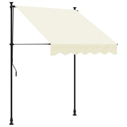 vidaXL Toldo retráctil de tela y acero crema 150x150 cm