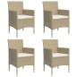 vidaXL Juego de comedor de jardín 5 piezas con cojines beige y negro vidaXL Juego de comedor de jardín 5 piezas con cojines beige y negro