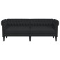 vidaXL Sofá Chesterfield de 3 plazas tela negro vidaXL Sofá Chesterfield de 3 plazas tela negro
