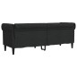 vidaXL Sofá Chesterfield de 3 plazas tela negro vidaXL Sofá Chesterfield de 3 plazas tela negro