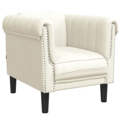 vidaXL Sillón de terciopelo color crema