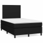 vidaXL Cama box spring con colchón y luces LED tela negro 120x190 cm