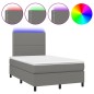 vidaXL Cama box spring con colchón y LED tela marrón oscuro 120x190 cm vidaXL Cama box spring con colchón y LED tela marrón oscuro 120x190 cm