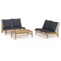 vidaXL Set de muebles de jardín 3 piezas bambú con cojines gris oscuro vidaXL Set de muebles de jardín 3 piezas bambú con cojines gris oscuro