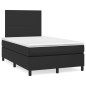 vidaXL Cama box spring con colchón LED cuero sintético negro 120x190cm