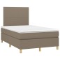 vidaXL Cama box spring con colchón y LED tela gris taupe 120x190 cm vidaXL Cama box spring con colchón y LED tela gris taupe 120x190 cm