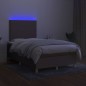 vidaXL Cama box spring con colchón y LED tela gris taupe 120x190 cm vidaXL Cama box spring con colchón y LED tela gris taupe 120x190 cm