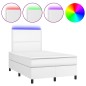 vidaXL Cama box spring colchón y LED cuero sintético blanco 120x190 cm vidaXL Cama box spring colchón y LED cuero sintético blanco 120x190 cm