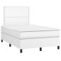 vidaXL Cama box spring colchón y LED cuero sintético blanco 120x190 cm vidaXL Cama box spring colchón y LED cuero sintético blanco 120x190 cm