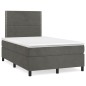 vidaXL Cama box spring colchón y LED terciopelo gris oscuro 120x190 cm vidaXL Cama box spring colchón y LED terciopelo gris oscuro 120x190 cm