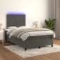 vidaXL Cama box spring colchón y LED terciopelo gris oscuro 120x190 cm vidaXL Cama box spring colchón y LED terciopelo gris oscuro 120x190 cm