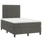 vidaXL Cama box spring colchón y LED terciopelo gris oscuro 120x190 cm vidaXL Cama box spring colchón y LED terciopelo gris oscuro 120x190 cm