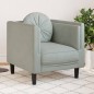vidaXL Sillón con cojín terciopelo gris claro vidaXL Sillón con cojín terciopelo gris claro