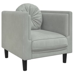 vidaXL Sillón con cojín terciopelo gris claro