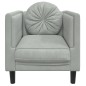 vidaXL Sillón con cojín terciopelo gris claro vidaXL Sillón con cojín terciopelo gris claro