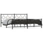 vidaXL Estructura de cama cabecero y estribo metal negro 193x203 cm vidaXL Estructura de cama cabecero y estribo metal negro 193x203 cm