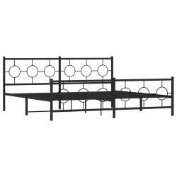 vidaXL Estructura de cama cabecero y estribo metal negro 193x203 cm