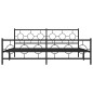 vidaXL Estructura de cama cabecero y estribo metal negro 193x203 cm vidaXL Estructura de cama cabecero y estribo metal negro 193x203 cm