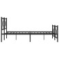 vidaXL Estructura de cama cabecero y estribo metal negro 193x203 cm vidaXL Estructura de cama cabecero y estribo metal negro 193x203 cm