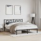 vidaXL Estructura de cama con cabecero metal negro 150x200 cm vidaXL Estructura de cama con cabecero metal negro 150x200 cm
