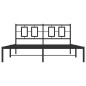 vidaXL Estructura de cama con cabecero metal negro 150x200 cm vidaXL Estructura de cama con cabecero metal negro 150x200 cm