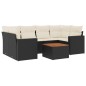 vidaXL Set de comedor de jardín 7 pzas y cojines ratán sintético negro vidaXL Set de comedor de jardín 7 pzas y cojines ratán sintético negro