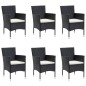 vidaXL Juego de comedor de jardín 7 piezas con cojines negro vidaXL Juego de comedor de jardín 7 piezas con cojines negro