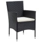 vidaXL Juego de comedor de jardín 7 piezas con cojines negro vidaXL Juego de comedor de jardín 7 piezas con cojines negro