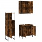vidaXL Set de muebles baño 3 pzas madera contrachapada roble ahumado vidaXL Set de muebles baño 3 pzas madera contrachapada roble ahumado