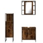 vidaXL Set de muebles baño 3 pzas madera contrachapada roble ahumado vidaXL Set de muebles baño 3 pzas madera contrachapada roble ahumado