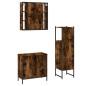 vidaXL Set de muebles baño 3 pzas madera contrachapada roble ahumado vidaXL Set de muebles baño 3 pzas madera contrachapada roble ahumado