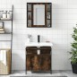 vidaXL Set de muebles baño 2 pzas madera contrachapada roble ahumado vidaXL Set de muebles baño 2 pzas madera contrachapada roble ahumado