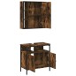 vidaXL Set de muebles baño 2 pzas madera contrachapada roble ahumado vidaXL Set de muebles baño 2 pzas madera contrachapada roble ahumado