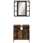 vidaXL Set de muebles baño 2 pzas madera contrachapada roble ahumado vidaXL Set de muebles baño 2 pzas madera contrachapada roble ahumado