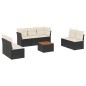 vidaXL Set de sofás de jardín 8 piezas y cojines ratán sintético negro vidaXL Set de sofás de jardín 8 piezas y cojines ratán sintético negro