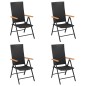 vidaXL Juego comedor de jardín 5 piezas ratán sintético negro y marrón vidaXL Juego comedor de jardín 5 piezas ratán sintético negro y marrón