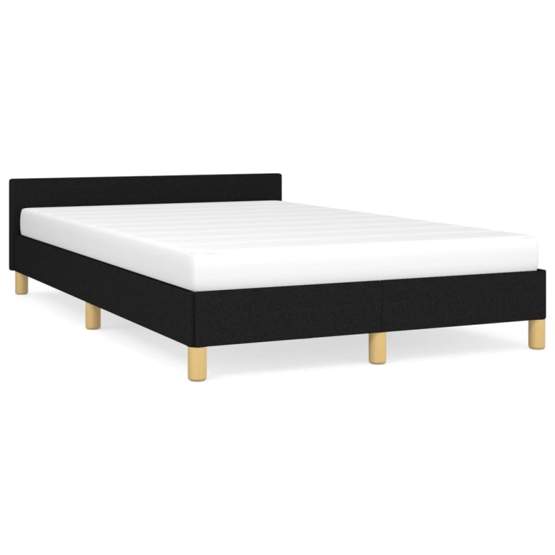 vidaXL Estructura de cama con cabecero tela negro 120x190 cm vidaXL Estructura de cama con cabecero tela negro 120x190 cm
