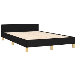 vidaXL Estructura de cama con cabecero tela negro 120x190 cm