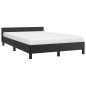 vidaXL Estructura cama con cabecero cuero sintético negro 120x190 cm