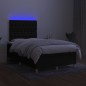 vidaXL Cama box spring con colchón y luces LED tela negro 120x190 cm vidaXL Cama box spring con colchón y luces LED tela negro 120x190 cm