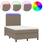 vidaXL Cama box spring con colchón y LED tela gris taupe 120x190 cm vidaXL Cama box spring con colchón y LED tela gris taupe 120x190 cm